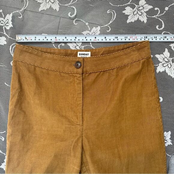 Aritzia Sunday Best Cassie Corduroy Flared Pant in Golden Amber Sz 0 - Picture 12 of 13